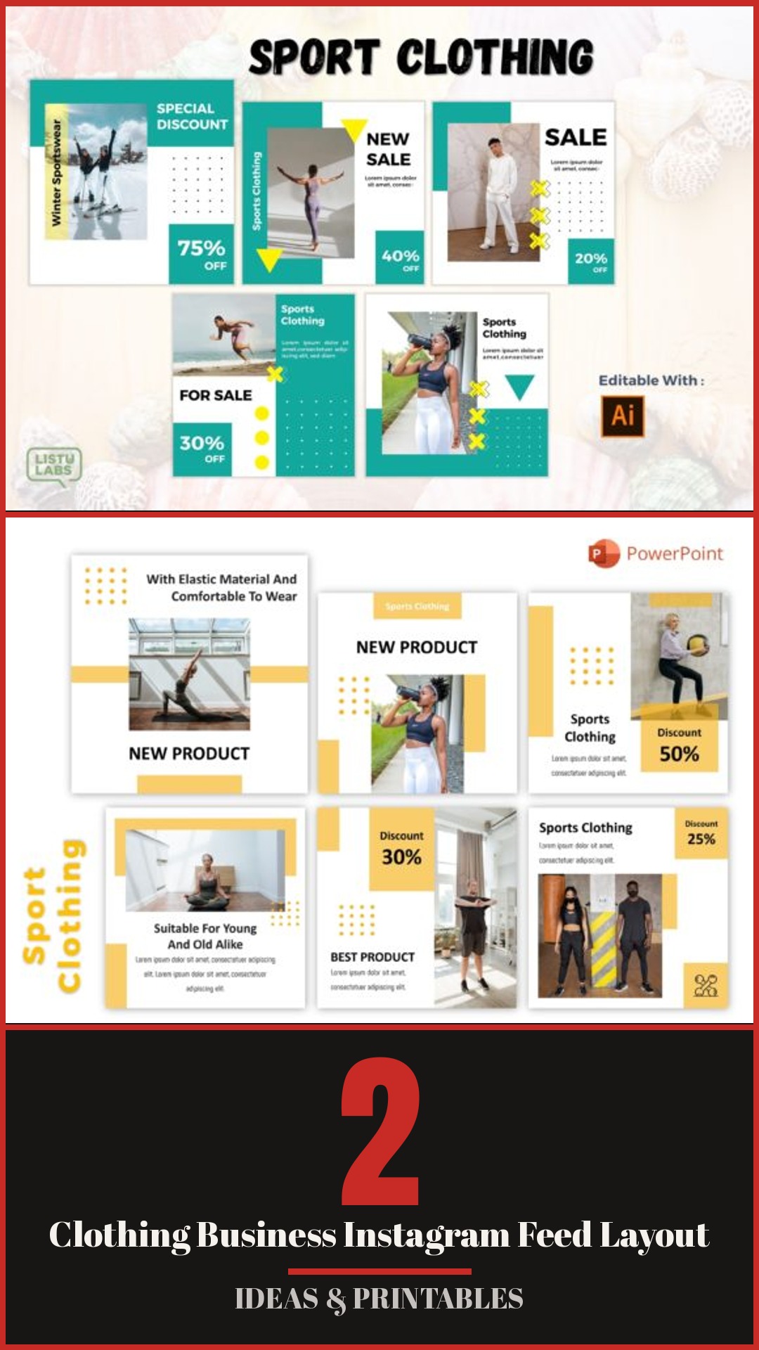 2 Clothing Business Instagram Feed Layout